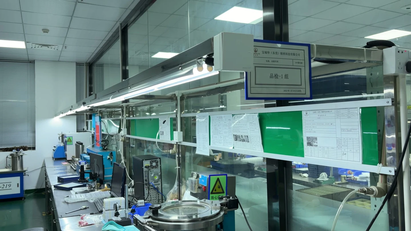 Factory workstation marked Quality Inspection Group 1